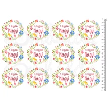 Mintás barkácsfilc - A legjobb Nagyi - virágos koszorúban - 12db Mintás barkácsfilc - A legjobb Nagyi - virágos koszorúban - 12db