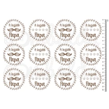 Mintás barkácsfilc - A legjobb Papa - barna bajuszos