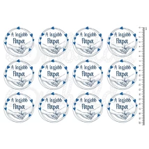 Mintás barkácsfilc - A legjobb Papa - kéz a kézben - kék