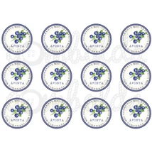 Befőző címke mintás barkácsfilc - áfonya - 60mm