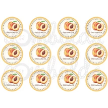 Befőző címke mintás barkácsfilc - őszibarack - 60mm