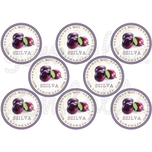 Befőző címke mintás barkácsfilc - szilva - 80mm Befőző címke mintás barkácsfilc - szilva - 80mm