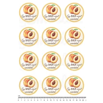 Befőző címke mintás barkácsfilc - szeretettel - őszibarack - 60mm