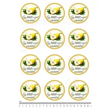 Befőző címke mintás barkácsfilc - szeretettel - körte - 60mm