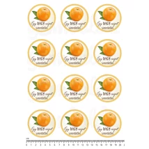 Befőző címke mintás barkácsfilc - szeretettel - narancs - 60mm