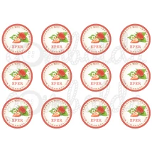 Befőző címke mintás barkácsfilc - eper - 60mm Befőző címke mintás barkácsfilc - eper - 60mm