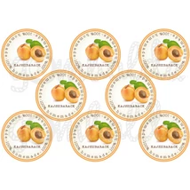 Befőző címke mintás barkácsfilc - kajszibarack - 80mm