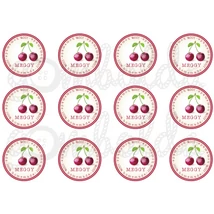 Befőző címke mintás barkácsfilc - meggy - 60mm