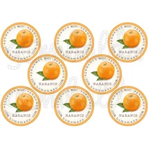 Befőző címke mintás barkácsfilc - narancs - 80mm