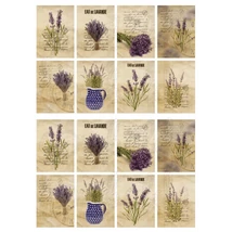 Mintás barkácsfilc - levendulás kártyák