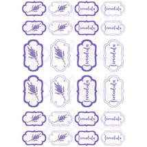 Mintás barkácsfilc - levendula etikettek