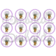 Mintás barkácsfilc - levendulák lila virágokban