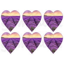 Mintás barkácsfilc - levendula mező szívekben