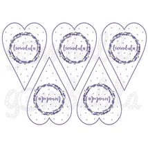 Mintás barkácsfilc - hosszúkás levendula szívek Mintás barkácsfilc - hosszúkás levendula szívek