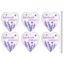 Mintás barkácsfilc - levendula Provence - Legkedvesebb gondozónő szív