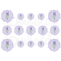 Mintás barkácsfilc - levendulák kék háttérrel Mintás barkácsfilc - levendulák kék háttérrel