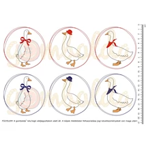 Mintás barkácsfilc - libák körökben - nagy