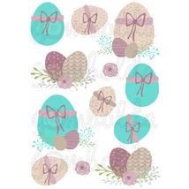 Mintás barkácsfilc - lila türkiz húsvét