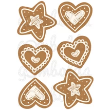 Mintás barkácsfilc - csillag és szív mézeskalács díszek Mintás barkácsfilc - csillag és szív mézeskalács díszek