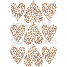 Mintás barkácsfilc - mézeskalács szívek