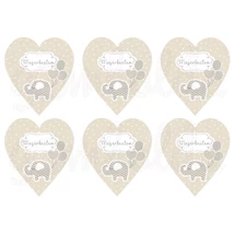 Mintás barkácsfilc - Megérkeztem! szívek - drapp