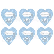 Mintás barkácsfilc - Megérkeztem! szívek - kék