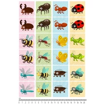 Mintás barkácsfilc - 2mm vastag memória játék alap - bogárkák