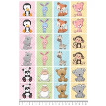 Mintás barkácsfilc - 2mm vastag memória játék alap - cuki állatok
