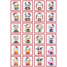 Mintás barkácsfilc - 2mm vastag memória játék alap - karácsonyi állatok