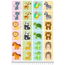 Mintás barkácsfilc - 2mm vastag memória játék alap - vegyes állatok