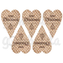 Mintás barkácsfilc - csillagos Merry Christmas  juta szívekben Mintás barkácsfilc - csillagos Merry Christmas  juta szívekben