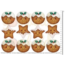 Mintás barkácsfilc - mosolygós mézeskalácsok Mintás barkácsfilc - mosolygós mézeskalácsok