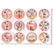 Mintás barkácsfilc - Mickey karácsonya - piros mintás körök - kicsi Mintás barkácsfilc - Mickey karácsonya - piros mintás körök - kicsi