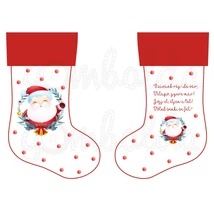 Mintás barkácsfilc - Mikulásváró csizma verssel - nagy - Télapó koszorúban Mintás barkácsfilc - Mikulásváró csizma verssel - nagy - Télapó koszorúban