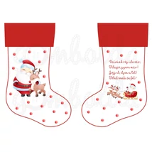 Mintás barkácsfilc - Mikulásváró csizma verssel - nagy - Télapó rénszarvassal Mintás barkácsfilc - Mikulásváró csizma verssel - nagy - Télapó rénszarvassal