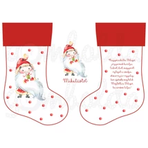 Mintás barkácsfilc - Mikulásváró csizma verssel - szakállas kicsi Mintás barkácsfilc - Mikulásváró csizma verssel - szakállas kicsi