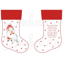 Mintás barkácsfilc - Mikulásváró csizma verssel - szakállas nagy Mintás barkácsfilc - Mikulásváró csizma verssel - szakállas nagy