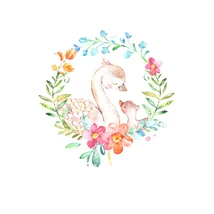 Mintás barkácsfilc - Mother and Baby - hattyúk