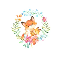 Mintás barkácsfilc - Mother and Baby - rókák