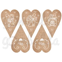 Mintás barkácsfilc - Mr & Mrs juta szíveken