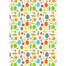 Mintás barkácsfilc - színes tojások virágok és levelek között