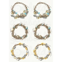 Mintás barkácsfilc - Natural Easter - üres koszorúk