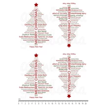 Mintás barkácsfilc - nemzetközi karácsonyi feliratok
