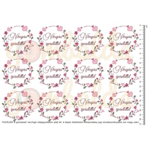 Mintás barkácsfilc - Nőnapra szeretettel - rajzolt koszorúban