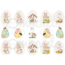 Mintás barkácsfilc - nyuszi mese pöttyös tojásokon