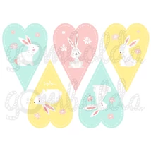 Mintás barkácsfilc - nyuszik színes szívekben Mintás barkácsfilc - nyuszik színes szívekben