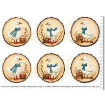 Mintás barkácsfilc - őszi libák faszeleteken - nagy Mintás barkácsfilc - őszi libák faszeleteken - nagy