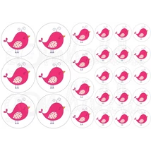 Ovis jel mintás barkácsfilc - pink madár