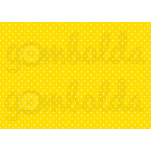 Mintás barkácsfilc - sárga alapon apró fehér pöttyös