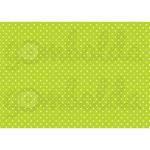 Mintás barkácsfilc - zöld alapon apró fehér pöttyös